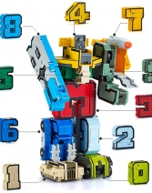数字变形玩具字母金刚机器人男孩儿童8拼装7益智6积木3岁以上礼物