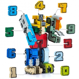 数字变形玩具字母金刚机器人男孩儿童8拼装7益智6积木3岁以上礼物