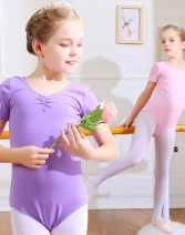 儿童舞蹈服练功服女孩夏季连体芭蕾舞服女童棉考级服中国舞服装