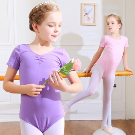 儿童舞蹈服练功服女孩夏季连体芭蕾舞服女童棉考级服中国舞服装