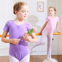 儿童舞蹈服练功服女孩夏季连体芭蕾舞服女童棉考级服中国舞服装